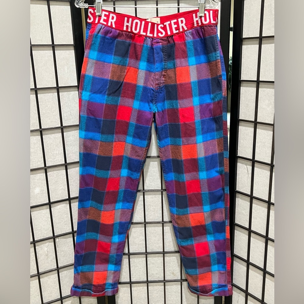 Hollister Red, Blue & Purple Plaid Flannel LOUNGE  Pants MENS SIZE M